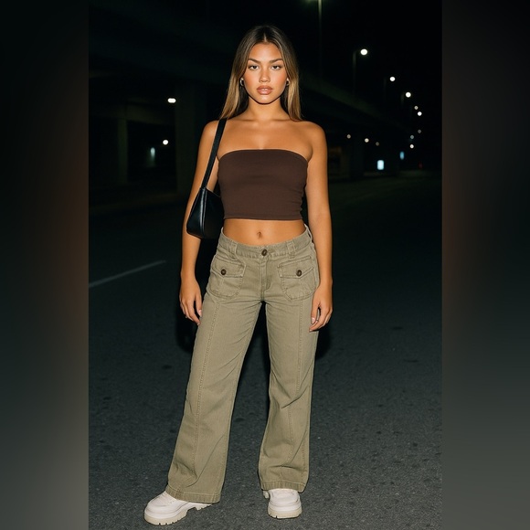 Aeropostale Denim - Vintage Y2K Aeropostale Taupe Buttoned Pants